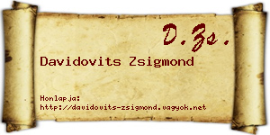 Davidovits Zsigmond névjegykártya