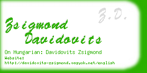 zsigmond davidovits business card